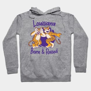 Louisiana Born & Raised // Funny Tiger Griddy Dance // Louisiana Kid // Louisiana Native Hoodie